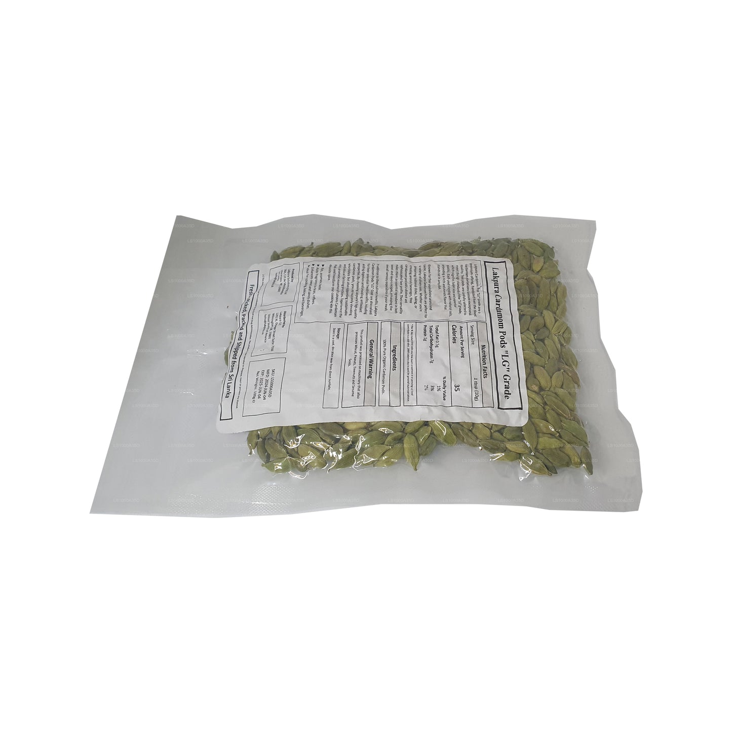 Lakpura Cardamom Pods “LG” 级 (100g) 盒装