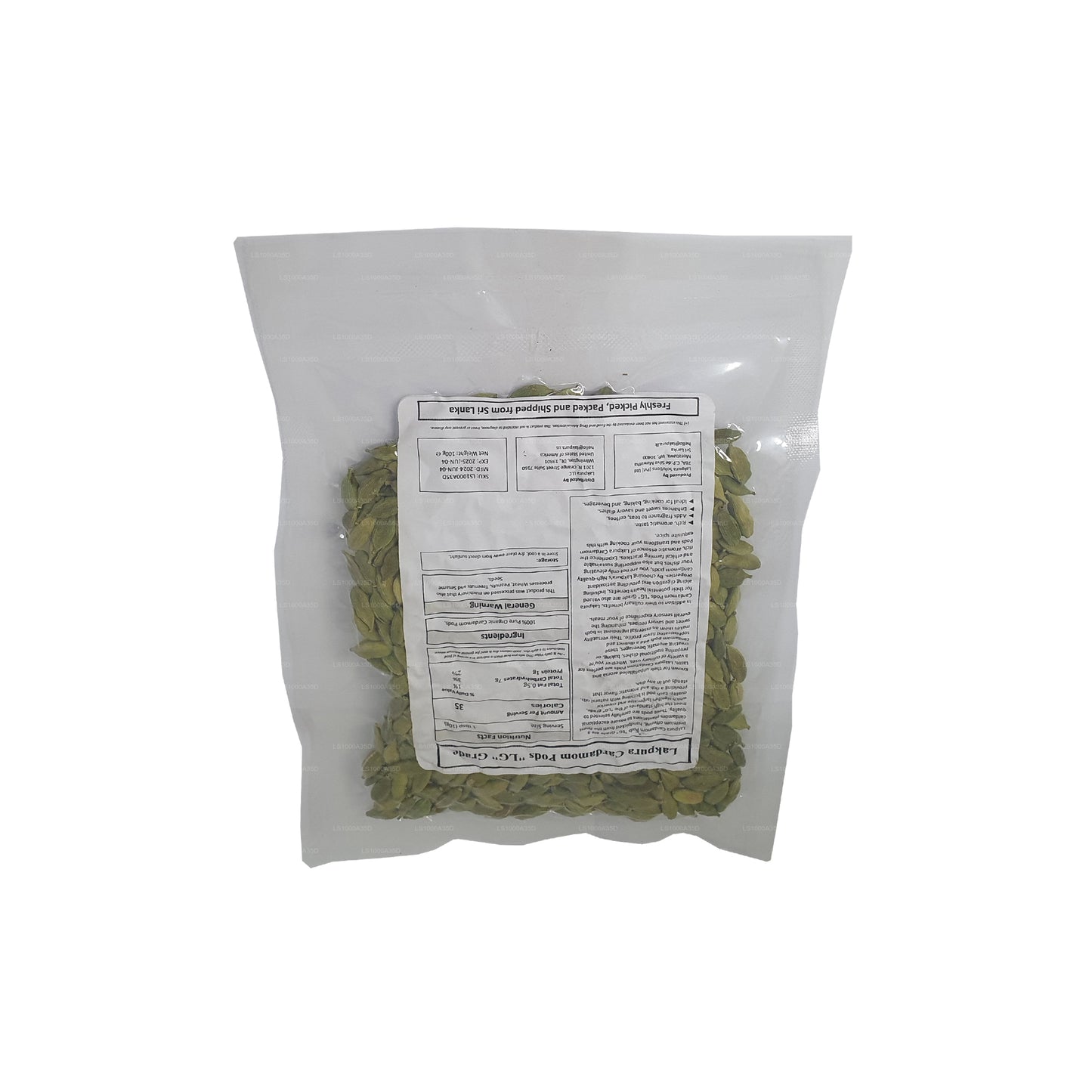 Lakpura Cardamom Pods “LG” 级 (100g) 盒装