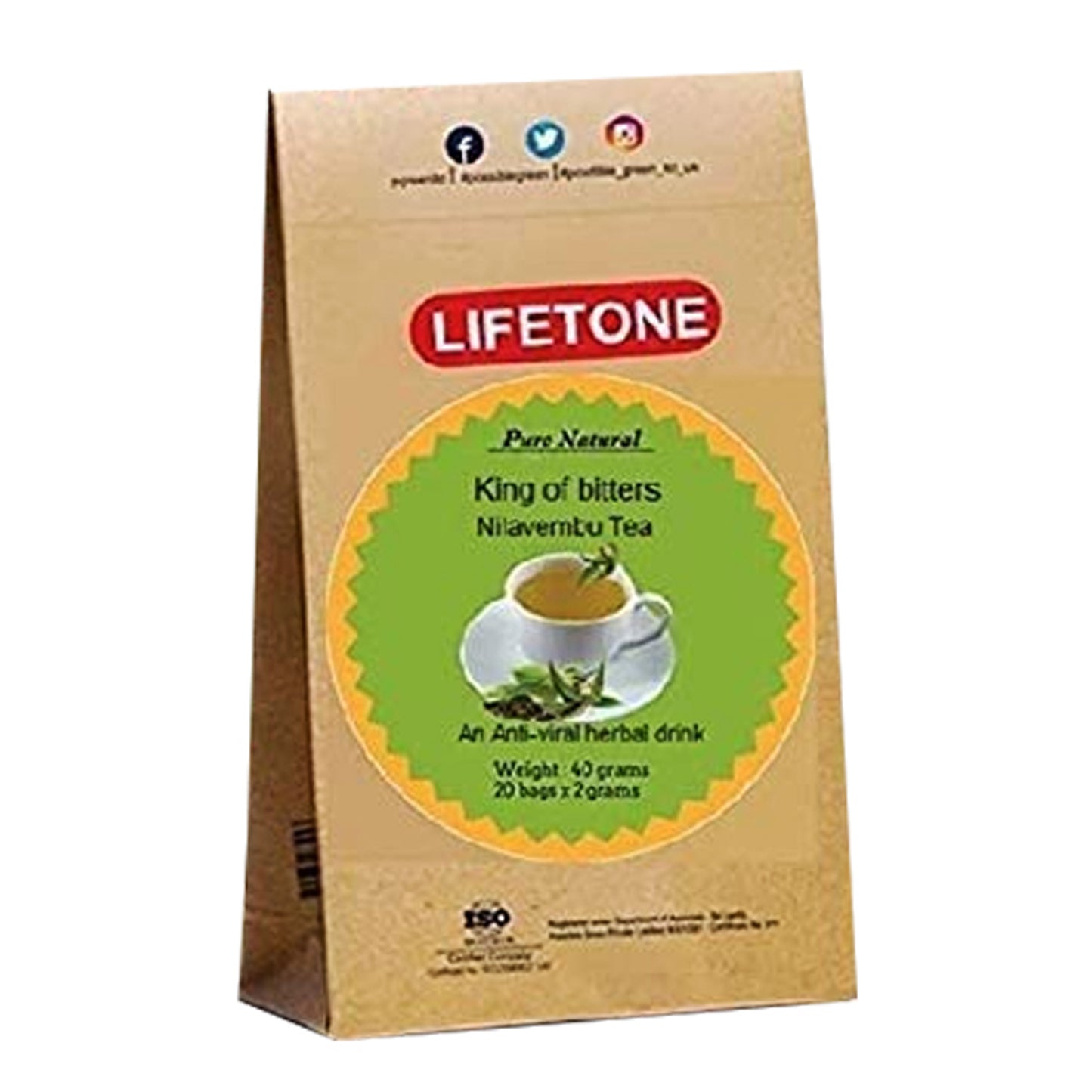 Lifetone Nilavembu Tea (40g) 20 Tea Bags