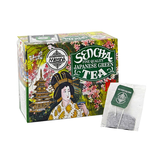 Mlesna Tea Sencha 日本绿茶 50 个茶包 (100g) String & Tag