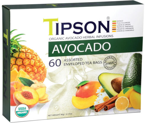 TIPSON - HERBAL - AVOCADO - BOX - FTBH - F&PE - ORGANIC - ASSORTED - 1.5G X 60E (90g)