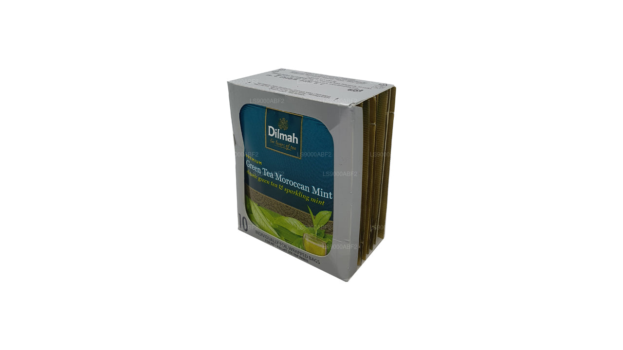 Dilmah 优质摩洛哥薄荷绿茶 (20 克) 独立铝箔包装 10 袋茶包