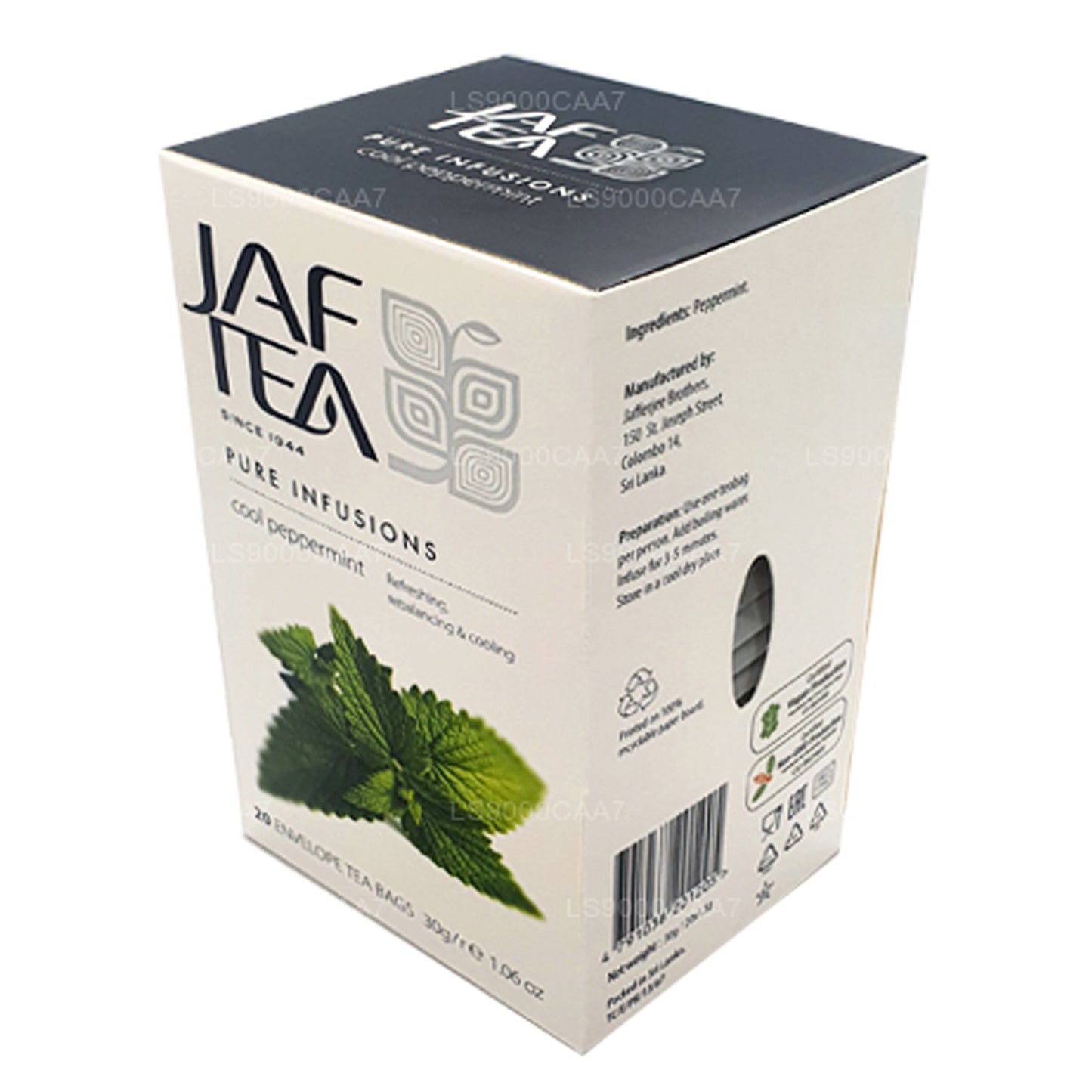 Jaf Tea Pure Infusions Collection Cool Peppermint 铝箔信封茶包 (30g