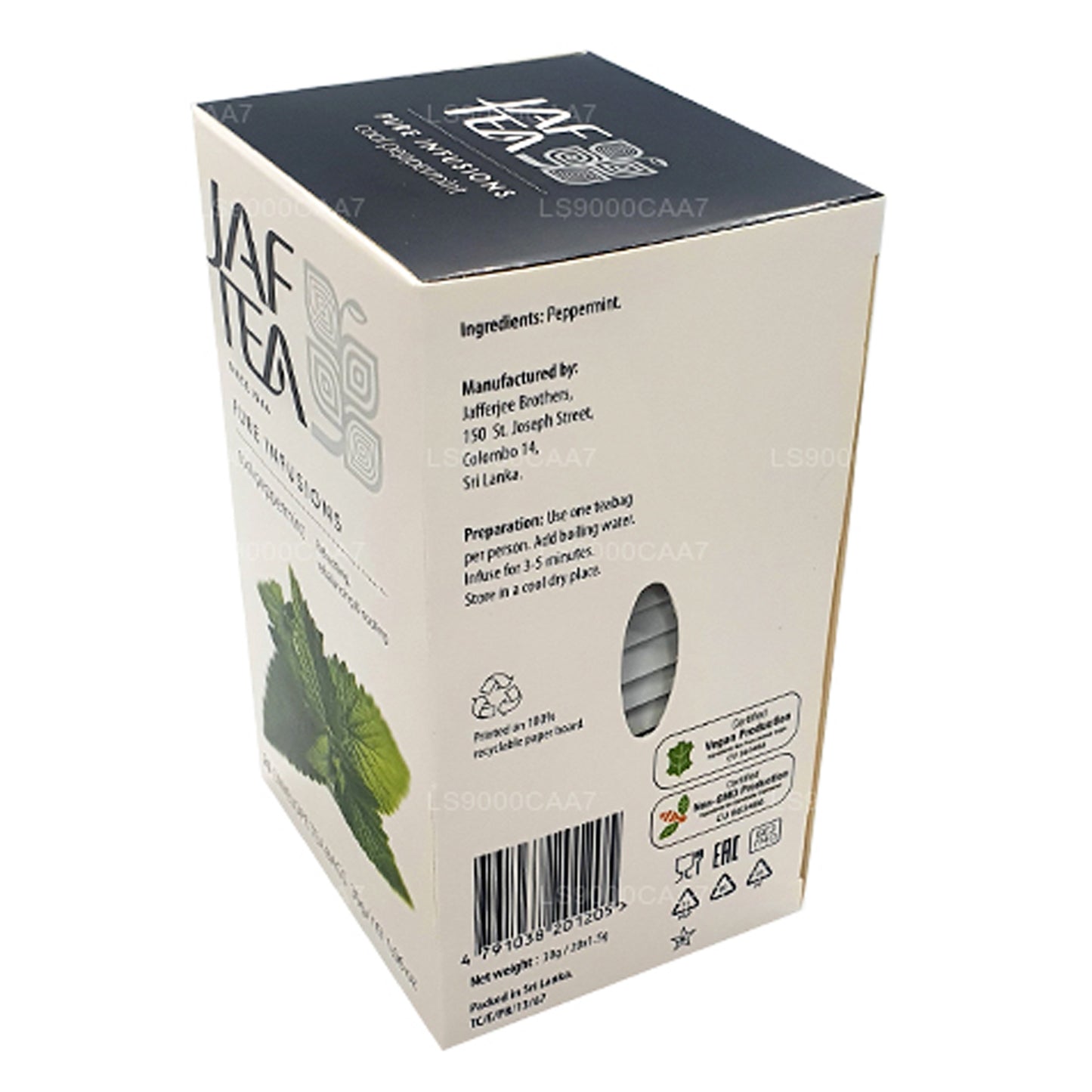 Jaf Tea Pure Infusions Collection Cool Peppermint 铝箔信封茶包 (30g