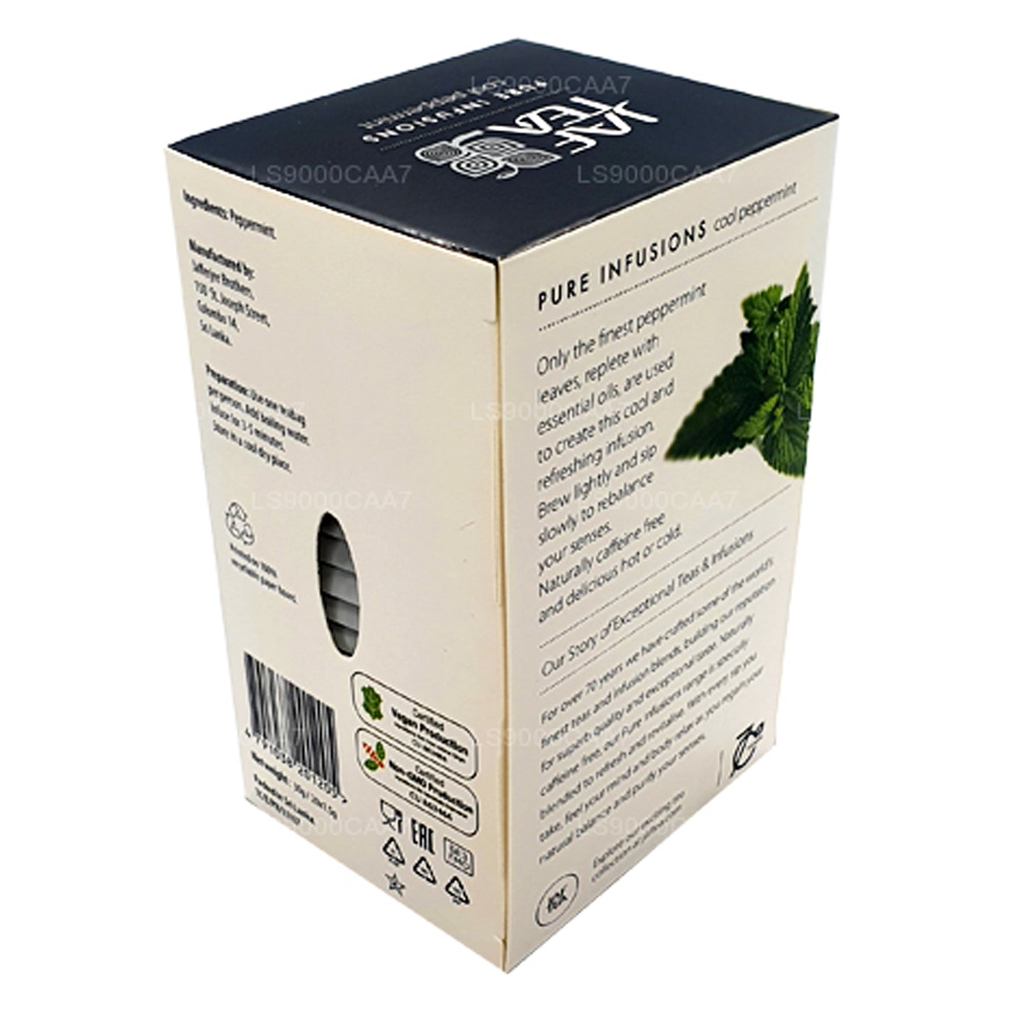 Jaf Tea Pure Infusions Collection Cool Peppermint 铝箔信封茶包 (30g