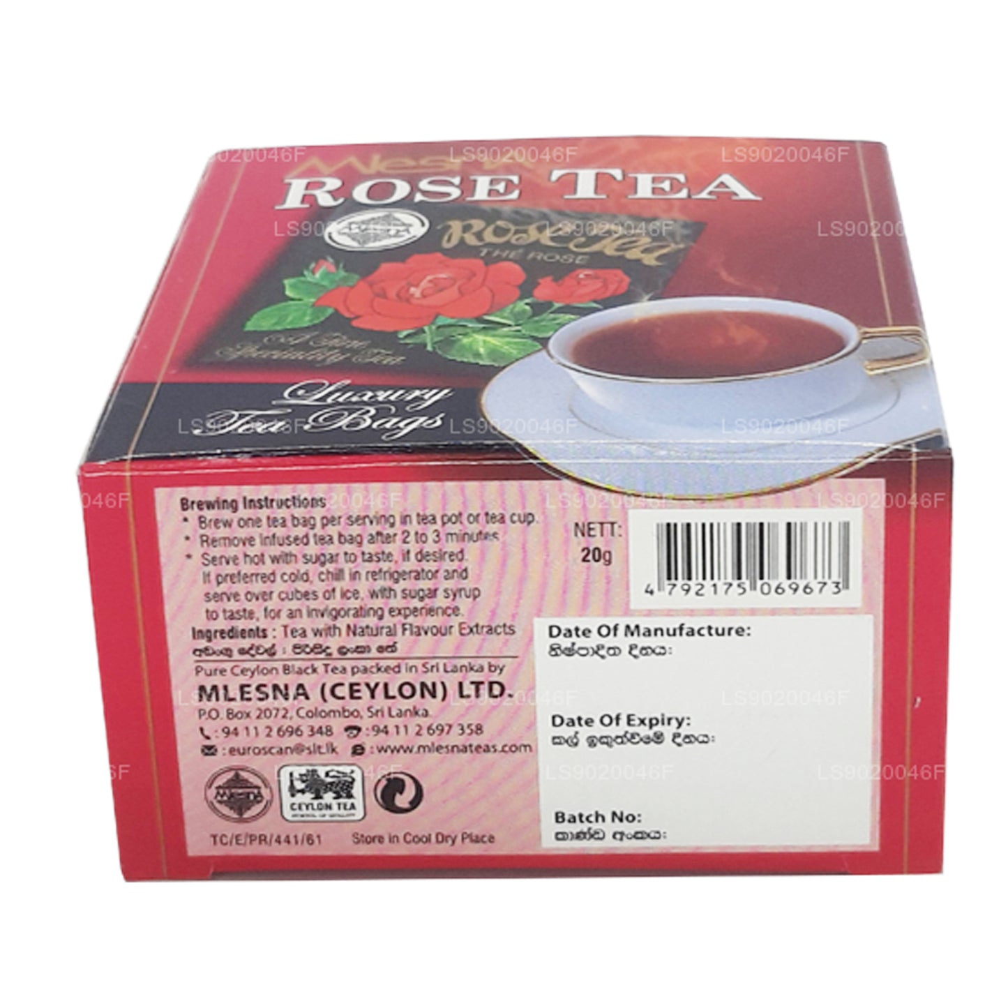 Mlesna Rose Tea (20g) 10 个豪华茶包
