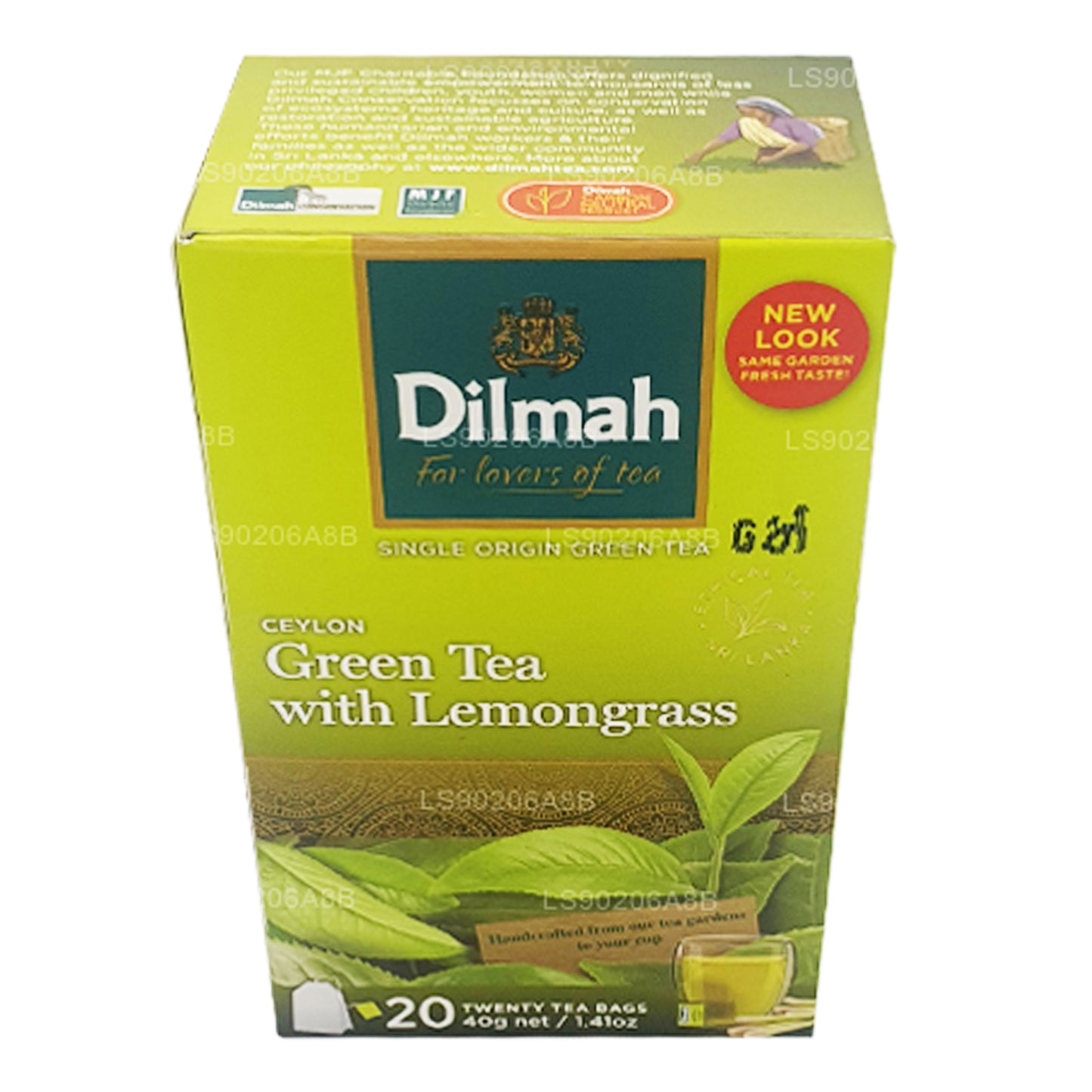 Dilmah Pure Ceylon 绿茶配柠檬草茶 (40 克) 20 个茶包