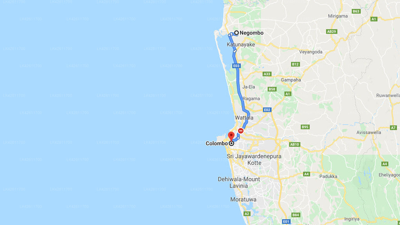Negombo City to Colombo City Private Transfer