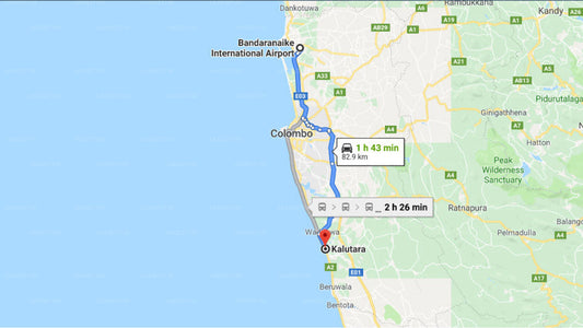 Transfer between Colombo Airport (CMB) and Mermaid Hotel Club, Kalutara