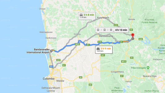 Transfer between Colombo Airport (CMB) and The Swiss Residence, Kandy