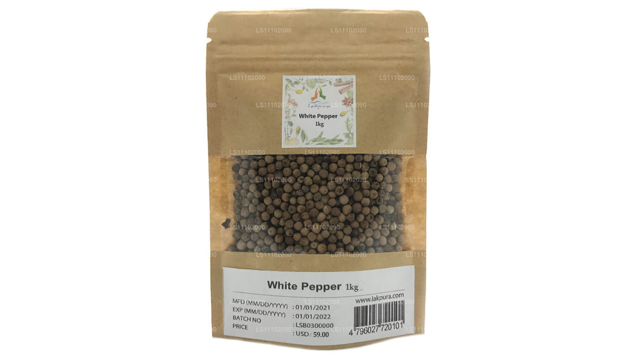 Lakpura White Pepper Whole (1kg)